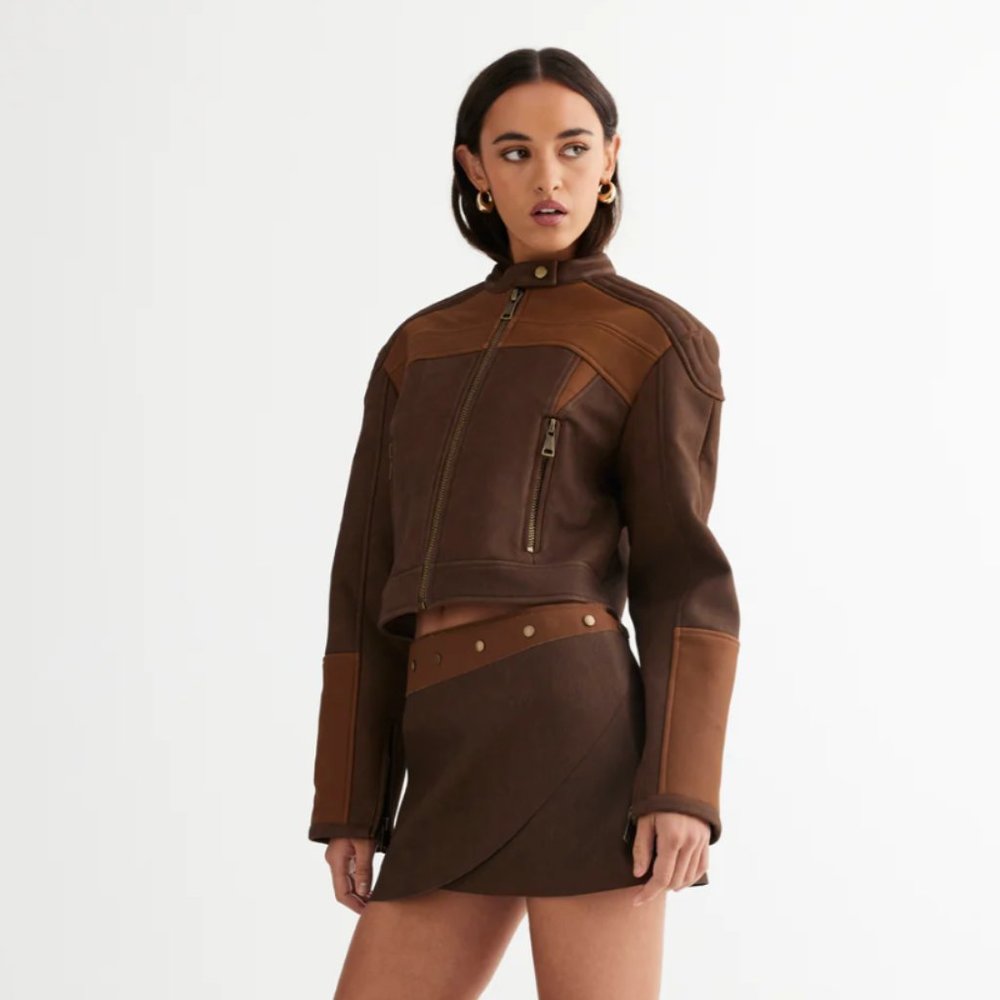 NUEVE BIKER JACKET CHOCOLATE